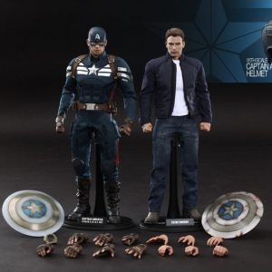 Hot Toys Captain America: The Winter Soldier MMS243 Captain America & Steve Rogers Chris Evans 1/6th Set