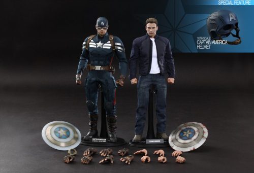 Hot Toys Captain America: The Winter Soldier MMS243 Captain America & Steve Rogers Chris Evans 1/6th Set