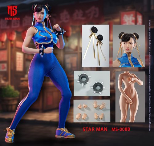 Star Man: 1/6 Scale Female Fighter Not Chun Li MS-008B (Blue Jumpsuit Alpha version)