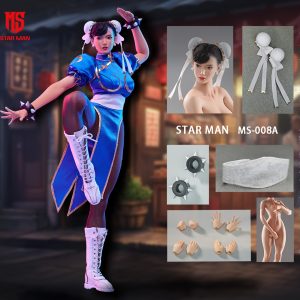 Star Man: 1/6 Scale Female Fighter Not Chun Li MS-008A (Blue Cheongsam version)