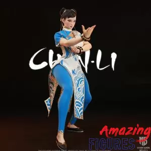 STAR MAN 1/6 Scale Female Fighter Not Chun Li [Blue Moire White Cheongsam Version] MS-011