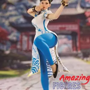 STAR MAN 1/6 Scale Female Fighter Not Chun Li [Blue Moire White Cheongsam Version] MS-011